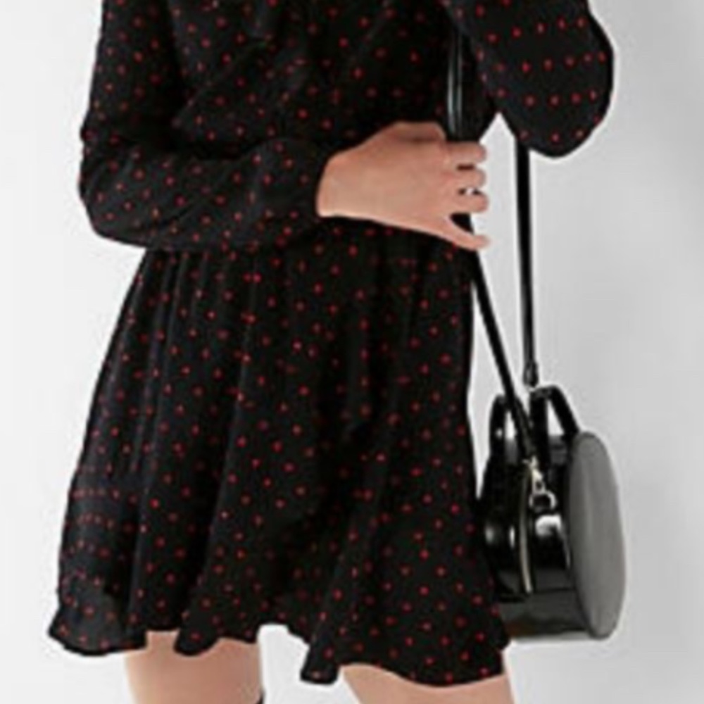 Black and Red Polkadot Fit & Flare Mini Dress